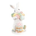 Décoration Lapin Blanc Rose 13x15x25 cm