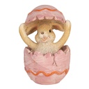 Decoration rabbit in egg Brown Pink 6x6x8 cm