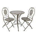 Bistroset Bistrotisch Bistrostühle (3-tlg.) Grün Ø 60x70 / 50x40x93 cm (2)