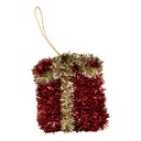 Décoration pendentif Boîte cadeau Rouge Couleur or 6x6x6 cm