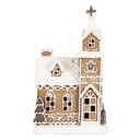 Decoration House with LED Brown White 14x12x23 cm / 3xAAA