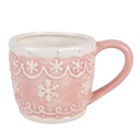Mug Pink White 14x10x9 cm / 300 ml