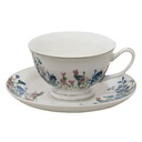 Tazzina da caffè con piattino Bianco, Blu 12x10x6 cm / Ø 15x2 cm / 250 ml
