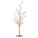 Deko Baum Goldfarbig Weiß 9x9x46 cm