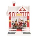 Music box House with LED Red White 18x9x26 cm / 3xAA